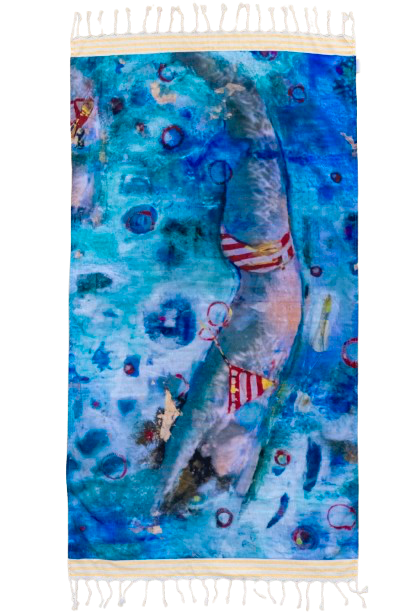 Double-Sided Towel - "Gold Swimmers"