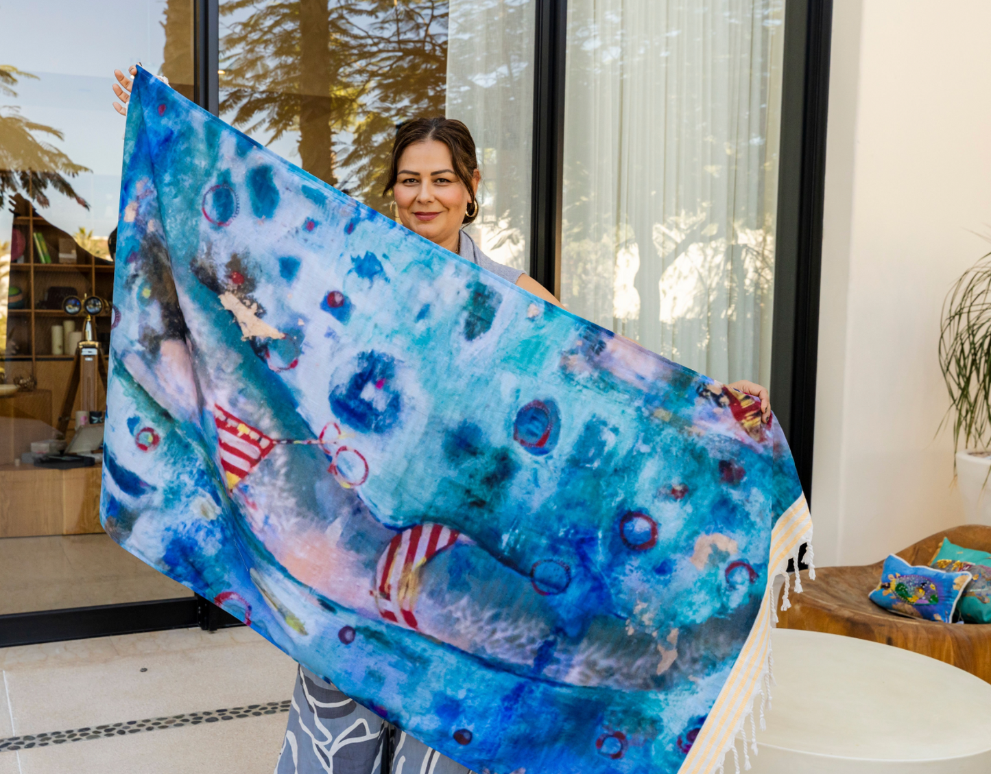 Double-Sided Towel - "Gold Swimmers"