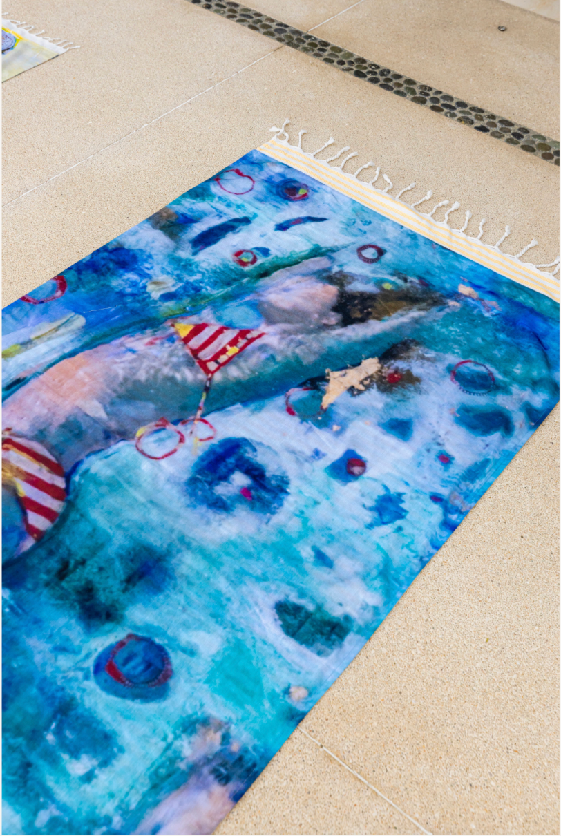 Double-Sided Towel - "Gold Swimmers"